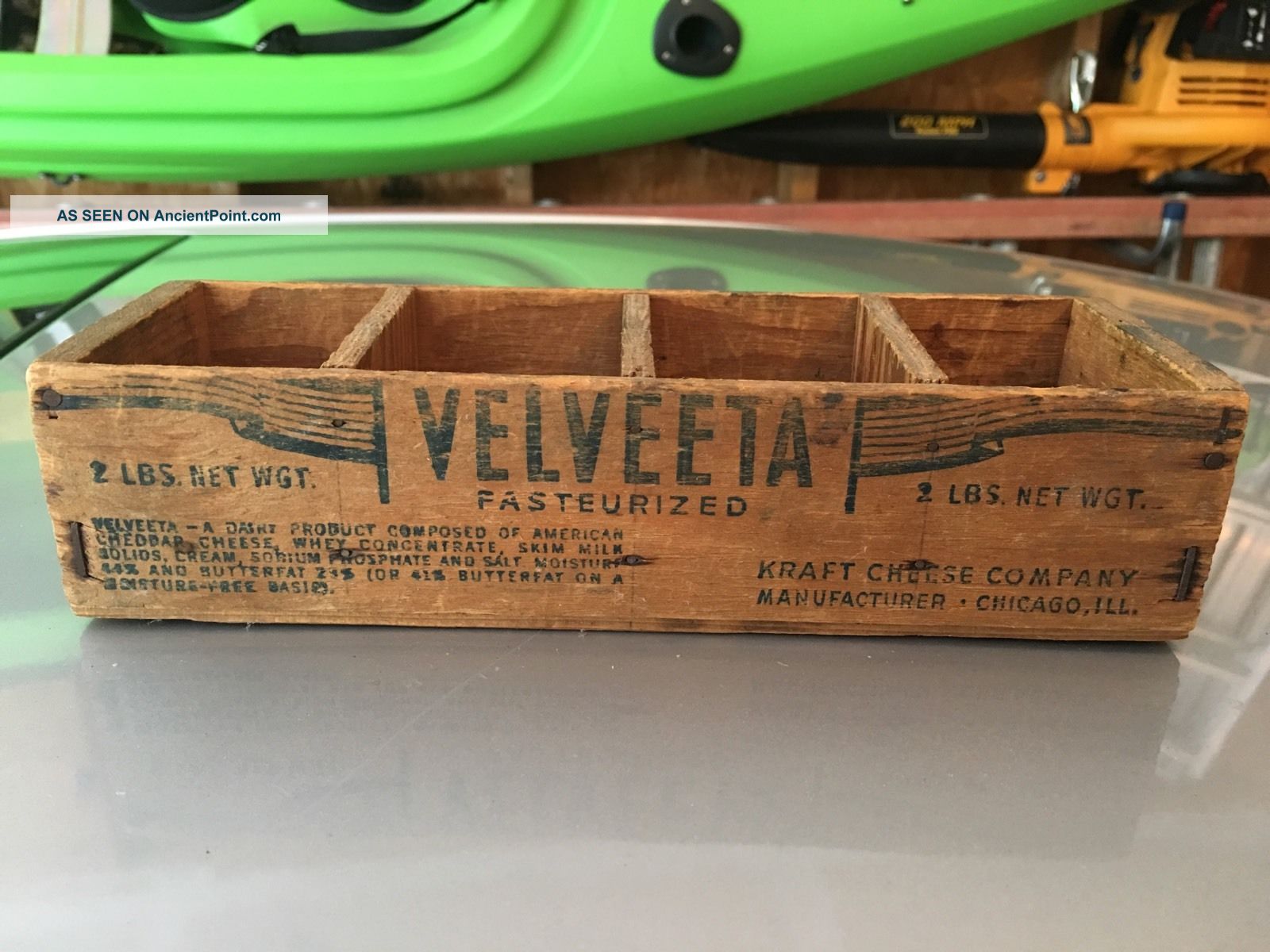 Vintage Velveeta Pasteurized Cheese Wood Box,  2 Lbs. Boxes photo