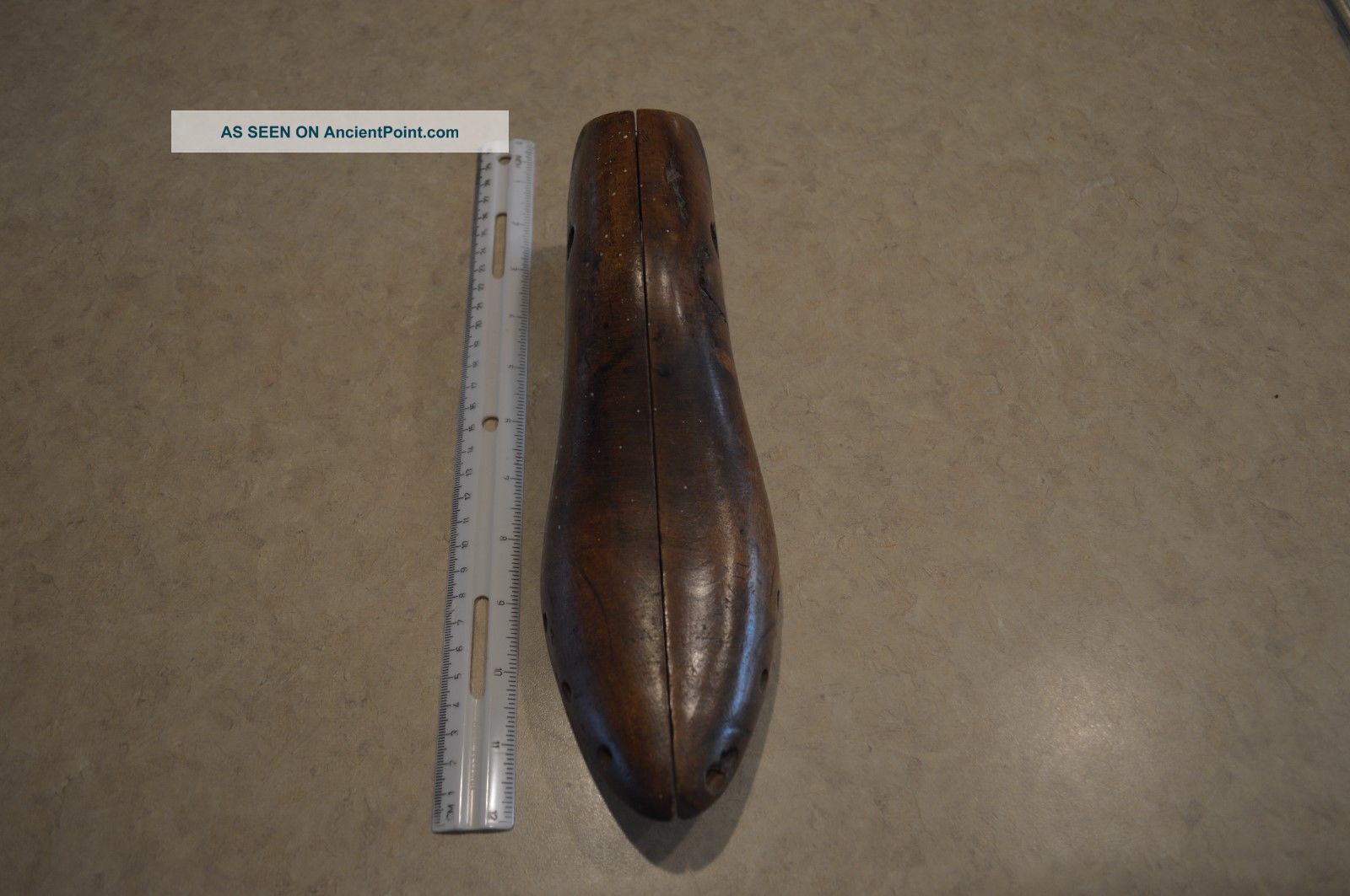 Antique Wooden Shoe Form Size 5 Primitives photo