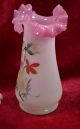 Antique Victorian Cased Pink White Bristol Glass 8 1/4 