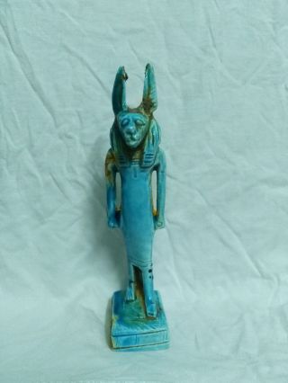 Ancient Egyptian Blue Ushabti Of God Anubis (3100 – 2890 Bc) photo