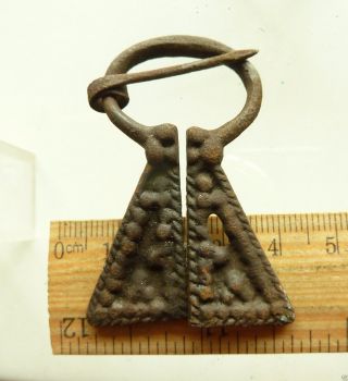 Authentic Ancient Medieval Artifact - Bronze Fibula (684) photo