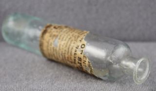 Antique Blown Apothecary Bottle 18th/19thc Essence Of Spruce Partial Label photo