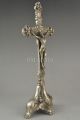 China Collectible Decorate Handwork Tibet Silver Carve Jesus Cross Pray Statue Other Antique Chinese Statues photo 1
