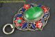 China Style Decor Old Cloisonne Green Jade Tibet Silver Delicate Noble Pendant Necklaces & Pendants photo 3