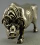 Collectible Decor Old Handwork Silver Plate Copper Carved Struggle Cattle Statue Other Antique Chinese Statues photo 1