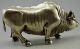 Collectible Decor Old Handwork Silver Plate Copper Carved Struggle Cattle Statue Other Antique Chinese Statues photo 2