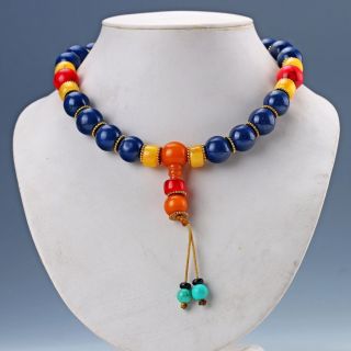 Chinese Natural Lapis Lazuli & Beeswax Handwork Necklaces & Pendant photo