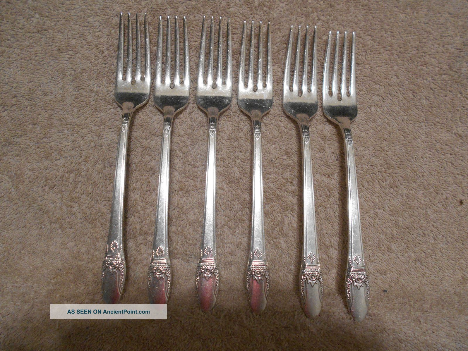 6 Rogers 1937 First Love Pattern Dinner Forks Is Silverplate Flatware Flatware & Silverware photo