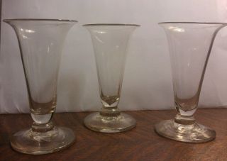 19th Century English Jelly Syllabub Dessert Glasses Trumpet Shaped X ' S 3 photo