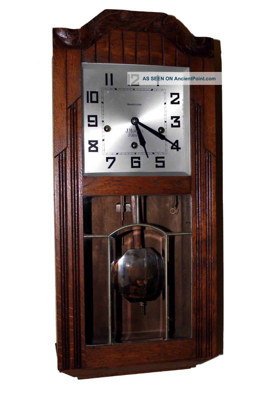 France Quater Strike Antique Wall Clock Mougel Cca 1930,  Westminster Clocks photo
