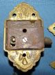 5 Piece Ornate Brass Ice Box Chest Hardware Hinges Latch Lock Cabinet Antique Drawer Pulls photo 3