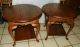 Round Solid Oak End Tables Side Tables (jlc - T439) Post-1950 photo 4