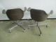 Pair 2 Krueger Mid Century Modern Fiberglass Shell Arm Chairs With Steel Bases Post-1950 photo 1