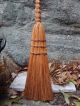 Primitive Old Wood England Unique Loop Handle Witch Hearth Broom Halloween Primitives photo 3