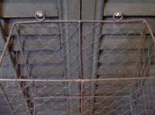 Primitive Chicken Wire Hanging Wall Baskets - (two Identical Baskets) photo