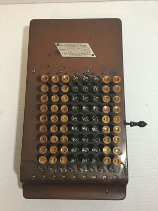 Antique Comptometer By Felt & Tarrant Mfg.  1920s Brass Metal Adding Machine Vtg photo