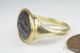 Antique 22k Gold Signet Ring Roman Garnet Intaglio Seal Nemesis C200 Ad Roman photo 3