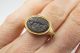 Antique 22k Gold Signet Ring Roman Garnet Intaglio Seal Nemesis C200 Ad Roman photo 8
