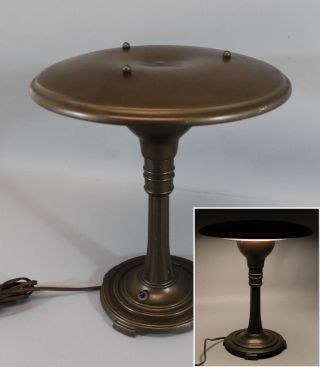 Antique Modernist Sight Light Corporation Aluminum Space - Age Saucer Table Lamp photo