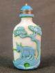 Chinese Boy Horse Carved Peking Overlay Glass Snuff Bottle Snuff Bottles photo 3