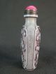 Chinese Bat Butterfly Carved Peking Overlay Glass Snuff Bottle Snuff Bottles photo 1