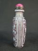 Chinese Bat Butterfly Carved Peking Overlay Glass Snuff Bottle Snuff Bottles photo 4