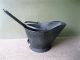 Antique Coal Scuttle Hod Bucket Primitive 16 Metal,  Ash Shovel,  Bail Handle Hearth Ware photo 1