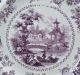 Romantic Staffordshire Purple Transfer Dinner Plate Lausanne Villa C 1840 Plates & Chargers photo 2