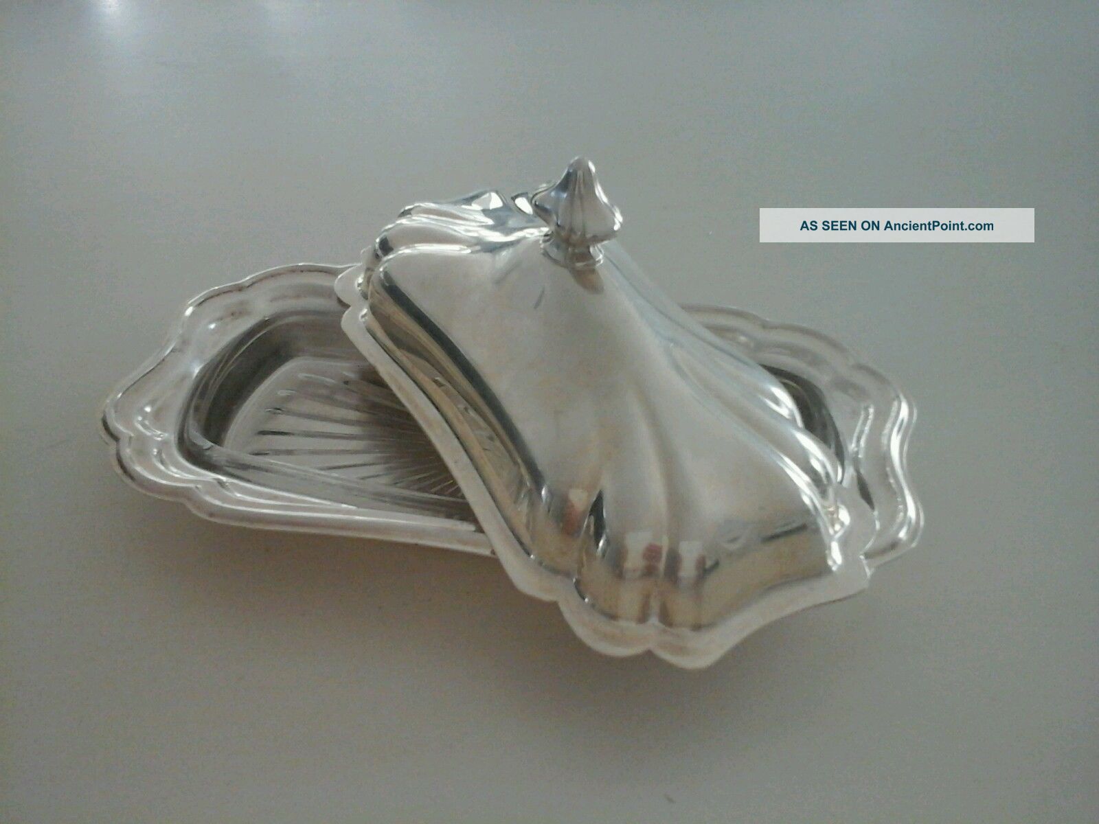 Gorham Heritage Yh18 Silver Plate Butter Dish Lid Glass Insert Tray Vintage Platters & Trays photo