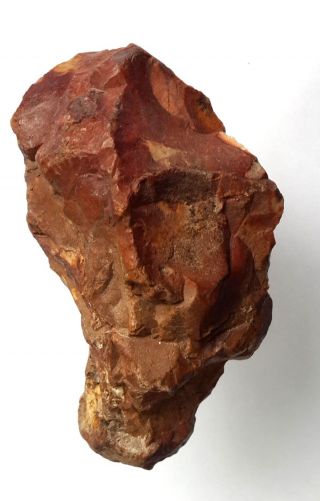 Flint Stone Natural Core Resembles Hand Axe Neanderthal Age Paleolithic - Patina photo