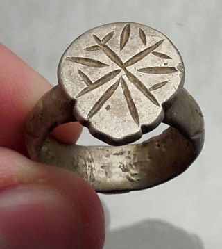 1100 - 1200ad Authentic Ancient Medieval Silver Ring Jewelry Artifact I54711 photo