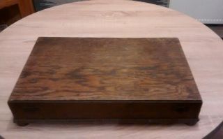 Solid Oak Anique Large Cutlery Box photo