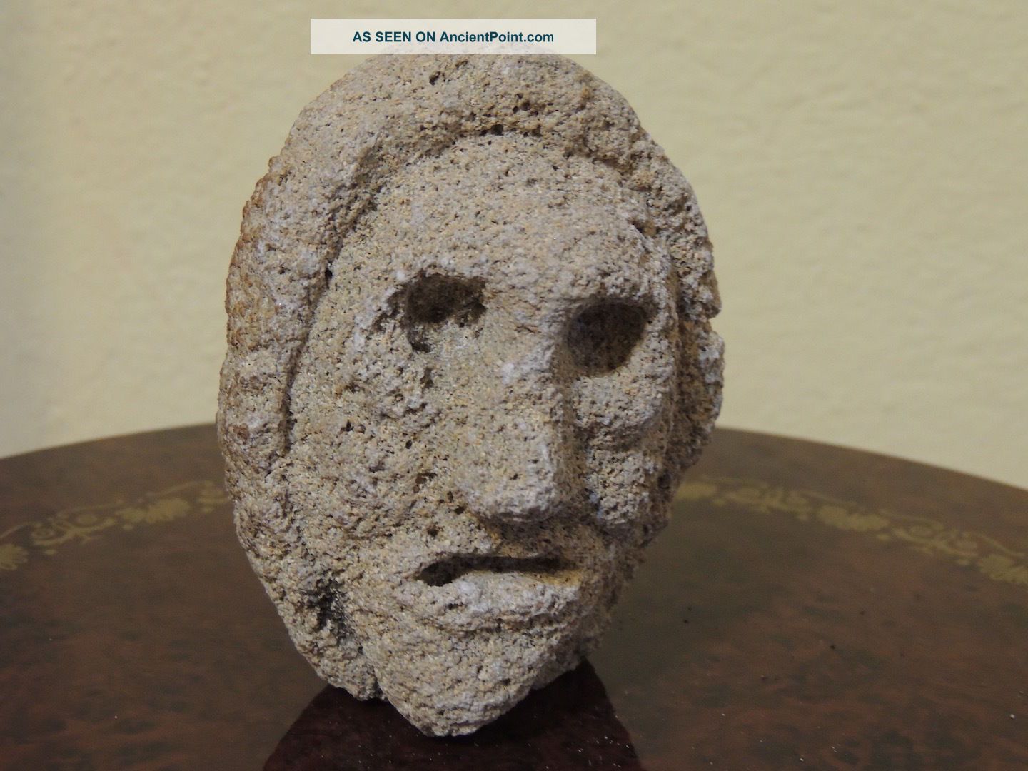 Antique Undated Stone Head Sculpture,  From North America Zone The Americas photo