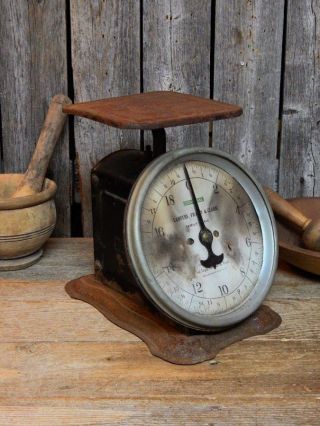 Antique Primitive Old Farm Kitchen Scale 20 Lbs photo