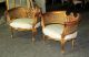 19th C.  Barrel Shaped Italian Baroque Caned Cane Bergere Chairs 1800-1899 photo 1