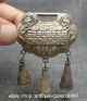 66mm Chinese Miao Silver Women Hanzi Flower Child Lock Amulet Pendant Other Antiquities photo 1