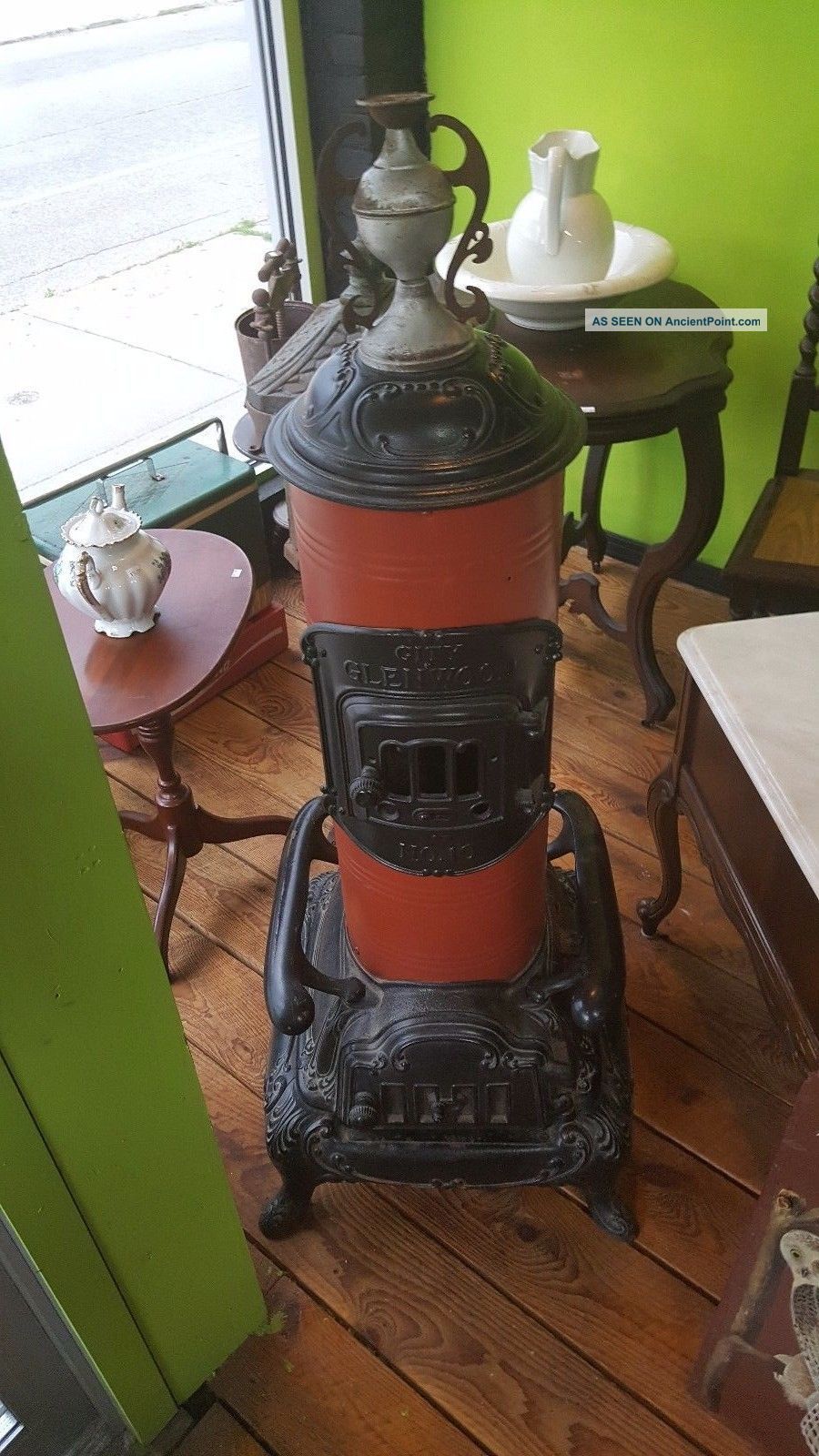 Antique 1906 City Glenwood No.  10 Parlor Stove Weir Company Taunton Mass Stoves photo