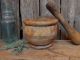 Early Antique Apothecary Wooden Turned Mortar & Pestle Aafa Primitives photo 2