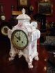 Antique French Porcelain Mantle Clock Strikes Key Royal Bonn Clocks photo 1