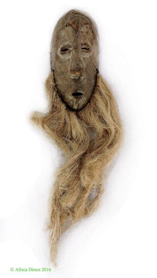 Lega Mask Bearded Bwami Society Congo African Art Was $39 photo