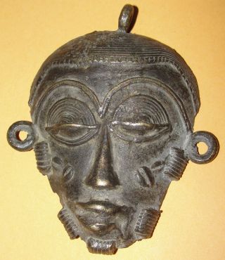 African Baule Bronze Cast Passport Mask Pendant Ivory Coast Africa Ashanti Masqu photo