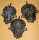 African Baule Bronze Cast Passport Mask Pendant Ivory Coast Africa Ashanti Masqu Masks photo 3