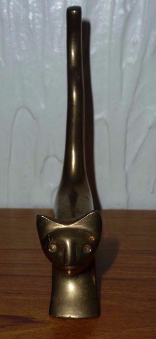 Solid Brass Modernist (walter Bosse Style) Cat Ring Holder photo