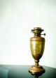 Hinks No.  2 Oil Lamp Brass Duplex Burner,  Key Rising,  Brass Lamp,  Chimney Tall 20th Century photo 2