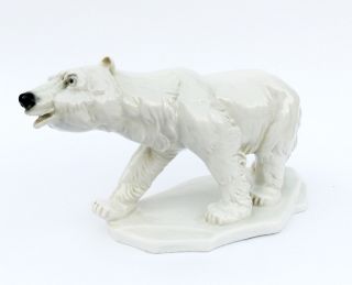 Early 20th Century Karl Ens Porcelain Polar Bear Figurine White Ice Animal photo