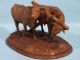 Antique Black Forest Wood Carving Oxen Yoke Cow Bull Steer Brienz Switzerland Carved Figures photo 1