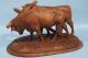 Antique Black Forest Wood Carving Oxen Yoke Cow Bull Steer Brienz Switzerland Carved Figures photo 2