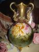 Antique Porcelain Vase Urn Roses Painted Gorgeous Vases photo 2