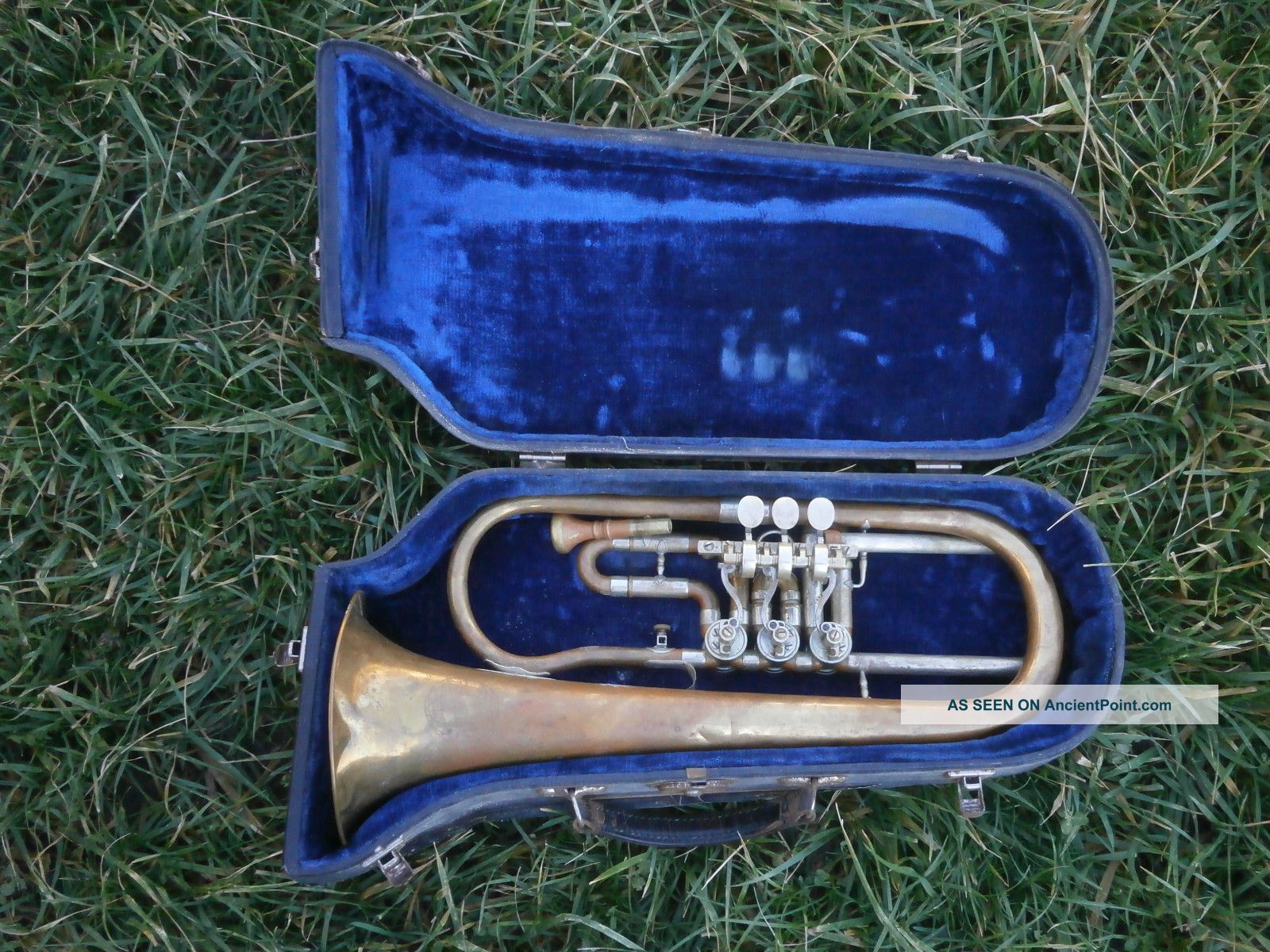 Old Rare Vintage German Musical Instrument Weltklang Trombone Brass With Case Other Antique Instruments photo