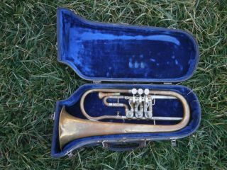 Old Rare Vintage German Musical Instrument Weltklang Trombone Brass With Case photo